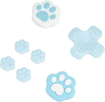 GeekShare Cat Paw Button Caps Thumb Grips Set, Joystick Cover Caps Compatible with Nintendo Switch/OLED - Blue