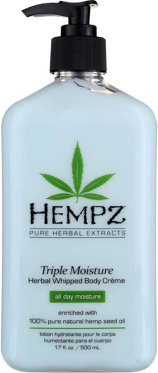Hempz Body Moisturizer Triple Moisture 17 Ounce Pump (500ml) (Pack of 6)