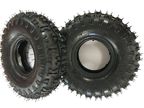 Lot de 2 Pneus 4-10-4 Profil à Crampons pour Pocket Quad électrique