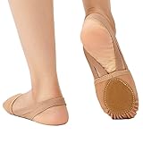 Zapatillas de Gimnasia rítmica elásticas Media Ballet Planas, Zapatillas Baile Microfibra for niñas, niños y Mujeres(Tan,42-43)