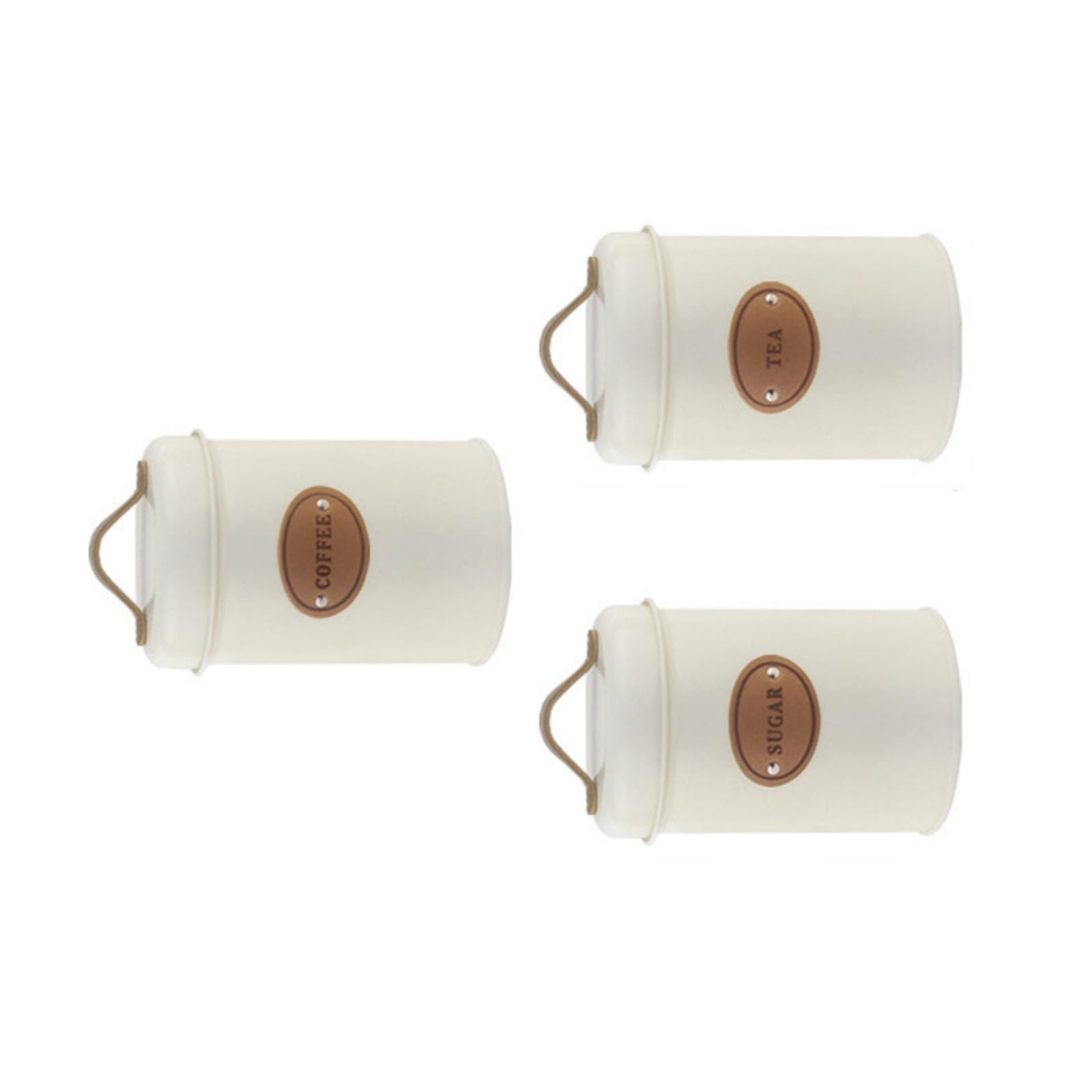 Boîtes en métal vintage (lot de 3) avec couvercles hermétiques pour le plan de travail de cuisine