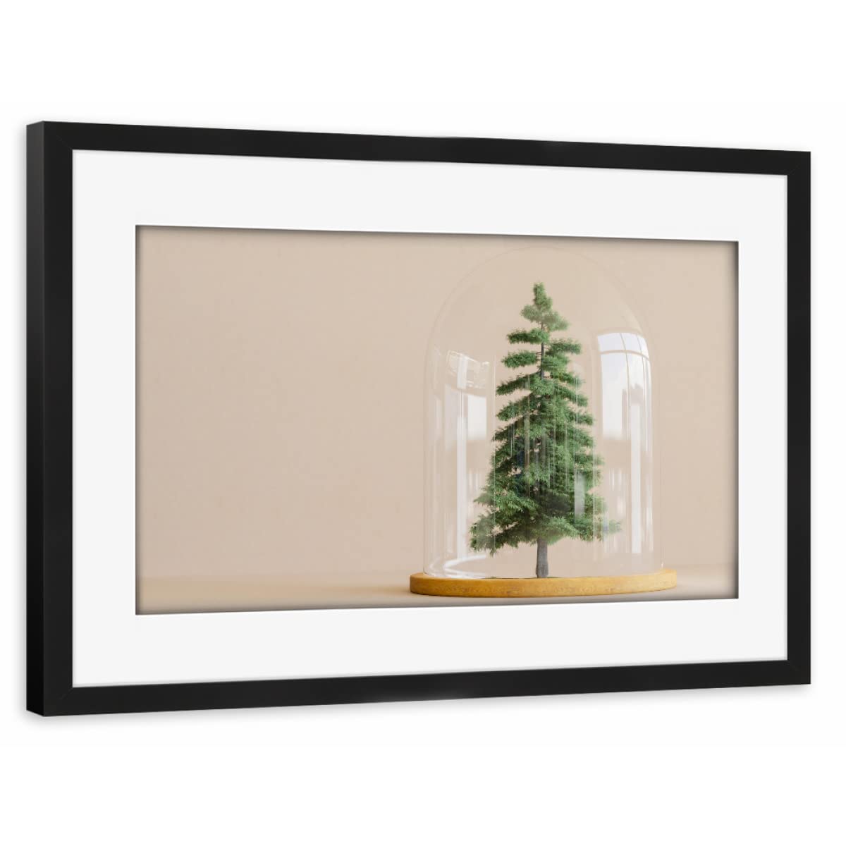 artboxONE Poster mit Rahmen schwarz 45x30 cm Tree Under Glass Dome 3D Rendering von Elisabeth Coelfen