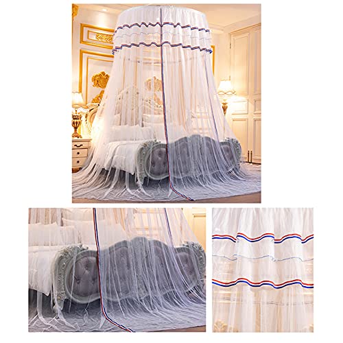 Moustiquaire de lit double et simple dôme blanc avec crochet