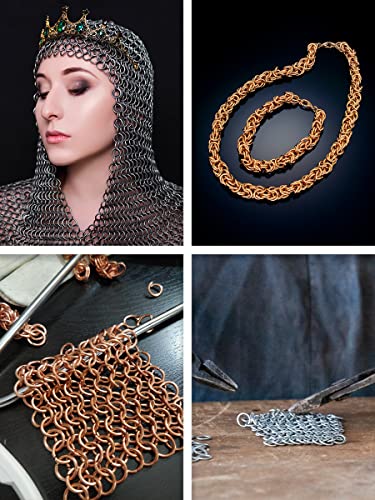Chainmail Ring - Chain Maille Jump Ring - Open Aluminum Color Jump Ring Chain Mail Kit For Armor Scale Maille Necklace Jewelry Making Copper Tone 15 Gauge 11Mm 2000 Pcs By Mandala Crafts #TOP4