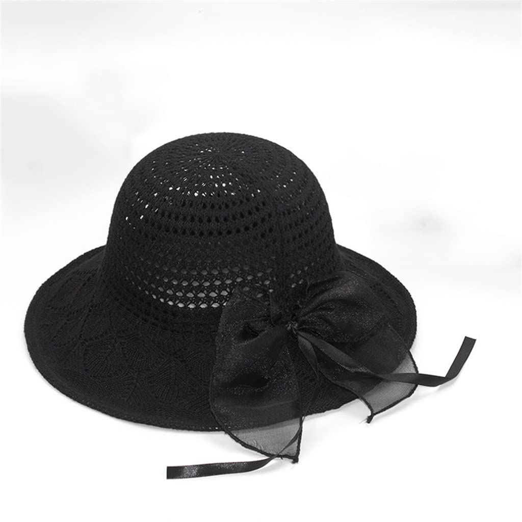 Sombrero de Paja Tejido con Lazo de Cola Larga para Mujer, Elegante y versátil (Talla única E)