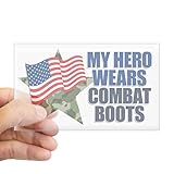 CafePress My Hero Wears Combat Boots Rectangle Bumper Sticker Car Decal