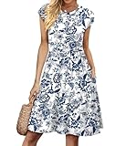 Spring Dresses for Women 2026 Wedding Guest Dress Floral Pretty Garden Country Concert Dresses Summer Beach Vacation Clothes Travel Date Cruise Outfits Boho Hawailan Resort Wear Dress M