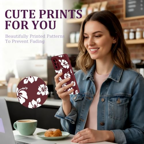 CASBST for Galaxy A15 5G Phone Case, Printed Silicone, White Hibiscus - image 5