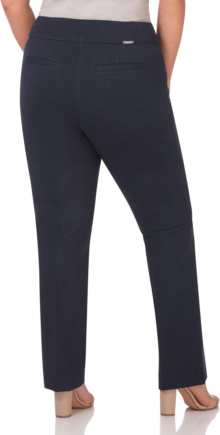Rekucci Curvy Woman Secret Figure Knit Plus Size Straight Pant w/Tummy Control - Image 3