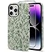 SOKAD Magnetic Sage Floral Phone Case for iPhone 14 Pro Max, Vintage Green Flower Pattern Compatible with Magsafe Matte Protective Case Cover with Screen Protector for Girls Women