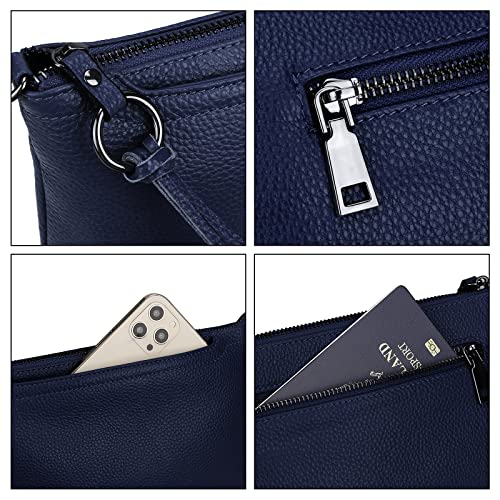 Image of YALUXE Genuine Leather Wristlet Handbags Purses Cell Phone Pocket Clutch Wallet Crossbody Bags for Women