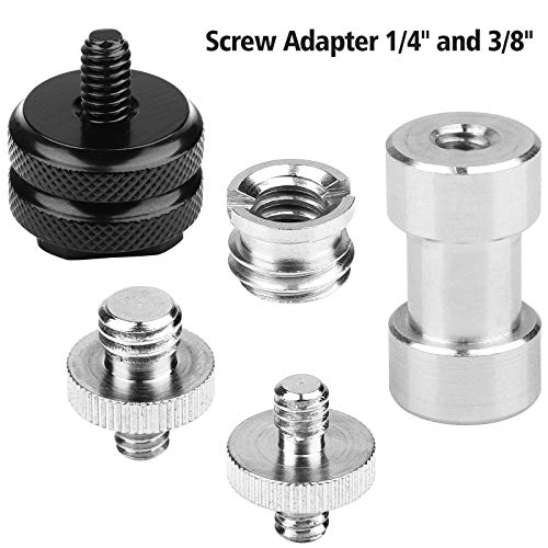 Adaptador de tornillo de rosca convertidor 3/8 a 1/4 en pack metálico de alta resistencia, 22 piezas 3