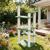 MAOHEGOU 56 Inches Large Outdoor Waterproof Cat Tower, Multi-Level Cat Tree, for Outside and Indoor Cats, with PVC Board and Cat Scratching Posts
