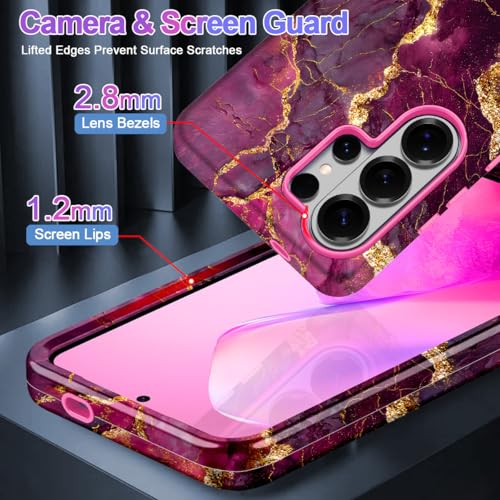 Casetego for Galaxy S26 Ultra Case,Compatible with MagSafe,[Military Grade Drop Test] Full Body Protection Slim Shockproof Rugged Marble Women Case for Samsung Galaxy S26 Ultra 5G 6.9 inch,Deep Wine by Casetego - Used condition - Image 7