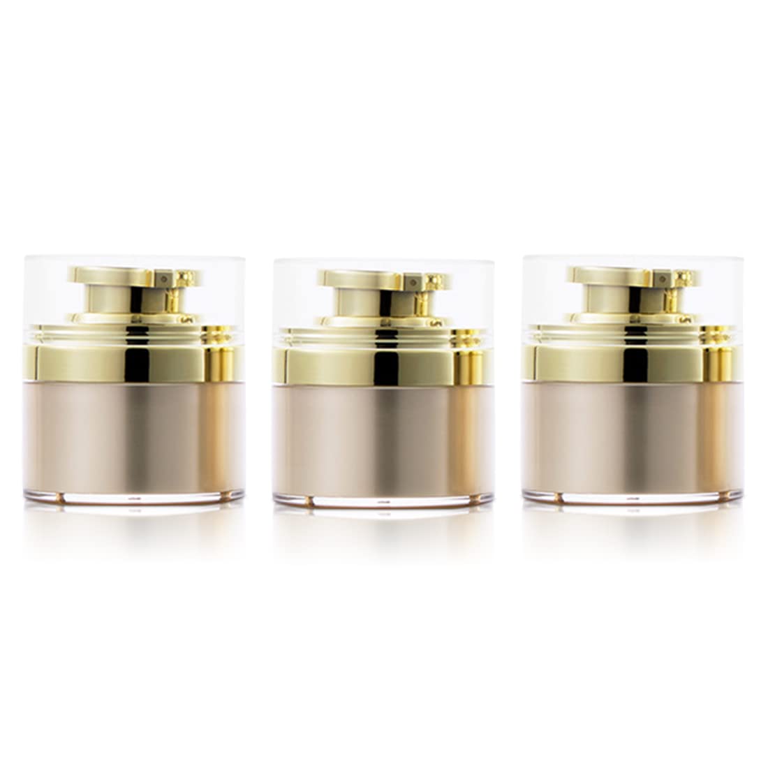 Voyyphixa 3Pcs 30ml Airless Moisturiser Dispenser Travel Vacuum Pump Jars Empty Refillable Travel Cream Bottle for Lotions Creams