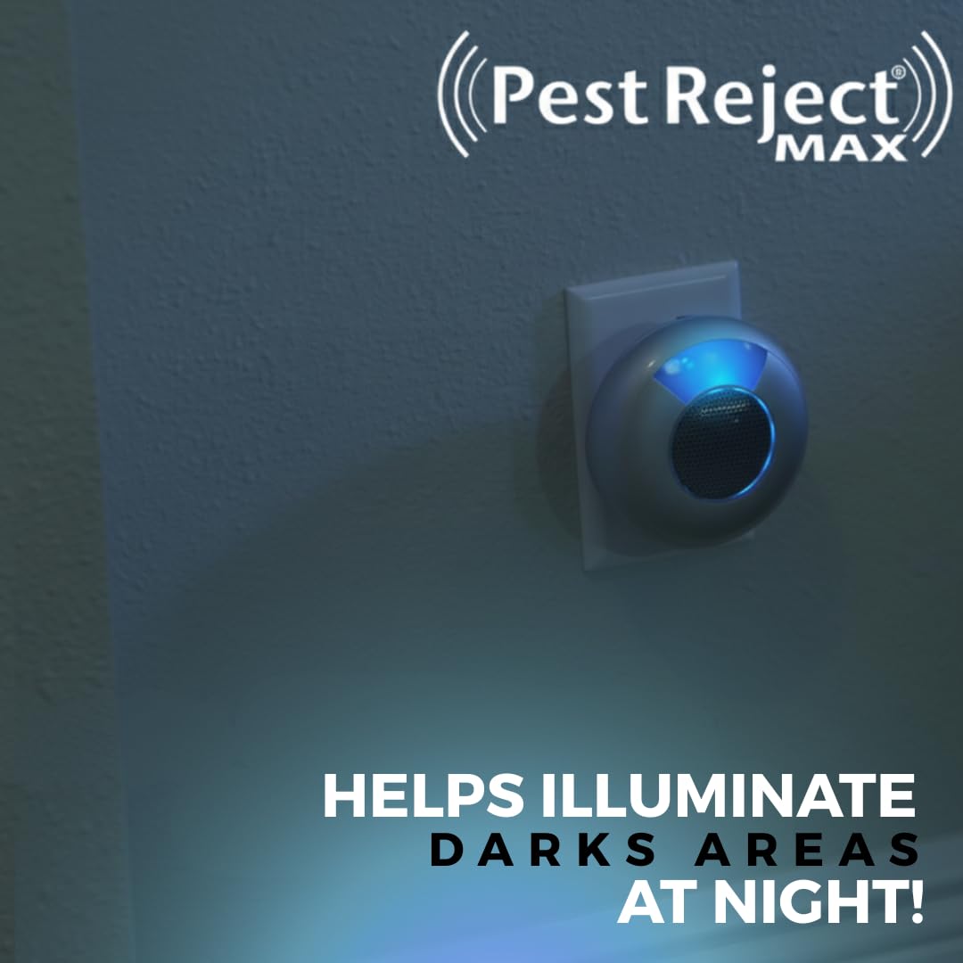 MAX, Repelente Efectivo de plagas, Insectos y roedores, Más Potente y Más Efectivo, Tecnología Electromagnética + Ultrasonido, Frecuencia Variable (1 Unidad)