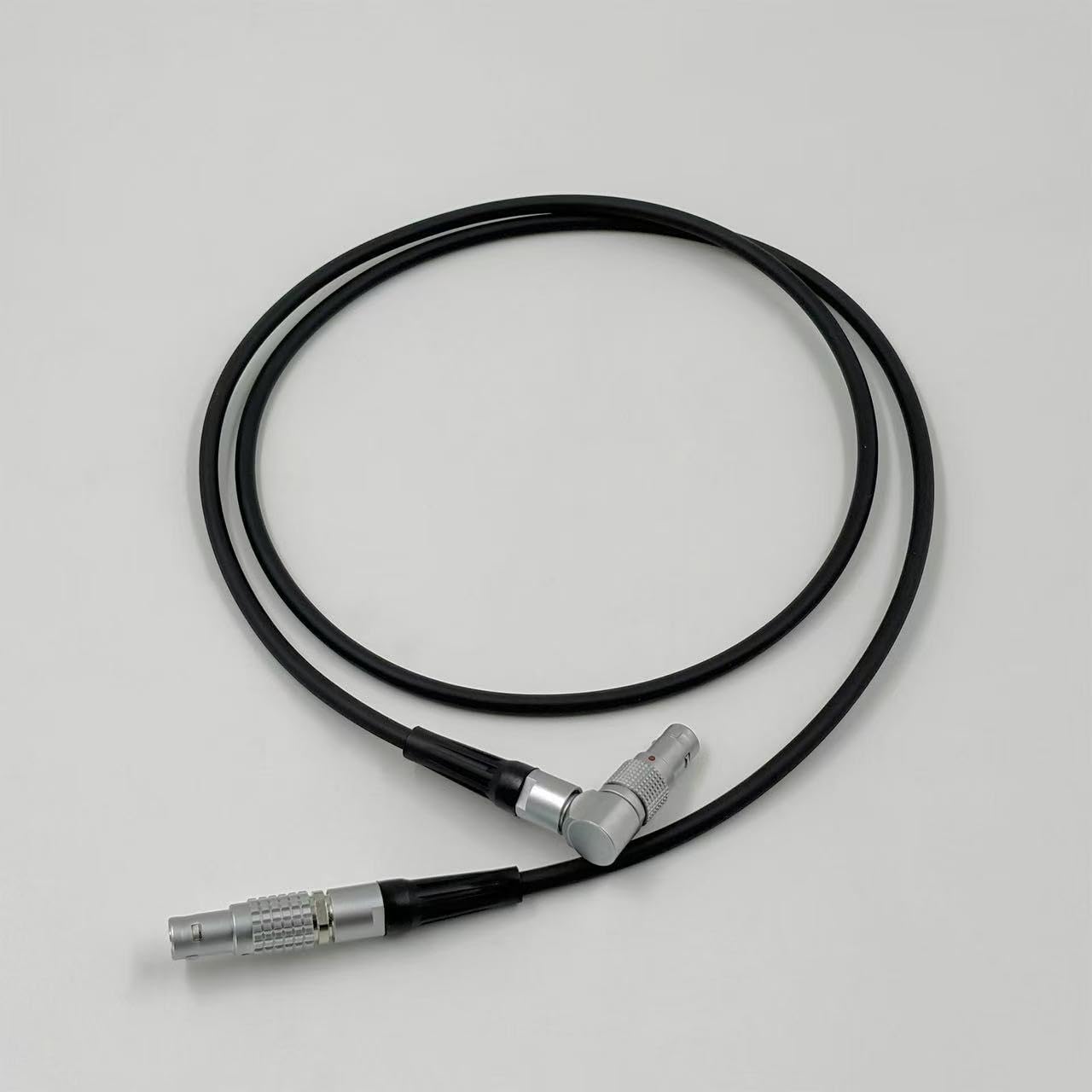 Rotatable Right Angle LEMO-Compatible 0B 2-Pin Male to 2-Pin Male Power Cable Suitable for Teradek, SmallHD, ARRI Alexa, RED DSMC2, Z CAM, Transvideo, Preston,39"