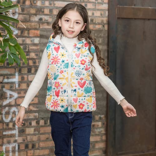 Toddler Boys Girls Winter Sleeveless Print Coat Hooded Jacket Thicken Windproof Zipper Warm Outwear Kid Clothes Girl2