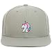 Armycrew Youth Kid Size Unicorn Patch Flat Bill Snapback Baseball Cap - Grey