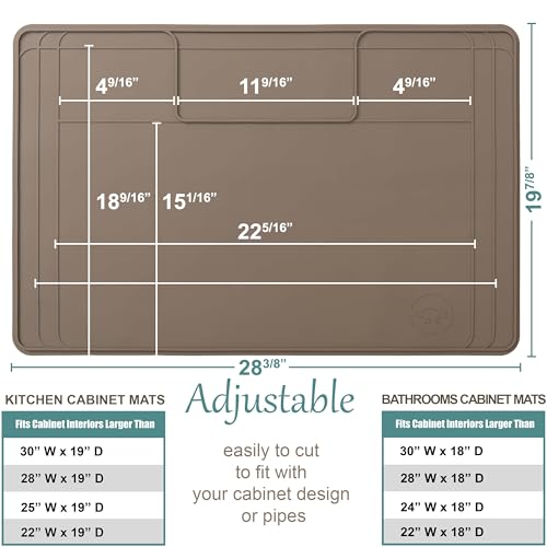 Image of The Original Under Sink Mat - Adjustable Silicone mat, Waterproof Under The Sink Bathroom Vanity Mat - 28 inch x 19 inch or smaller