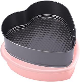 8-Inch Springform Heart shaped cake pans and 9-inch pink silicone heart cake pan with detachable bottom used for Valentine's Day (Heart 22cm+24cm)