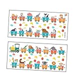 Alphabet de dessin animé : l'autocollant est facile à coller et à utiliser, adapté à une surface lisse et , peut être sans endommager le mur.