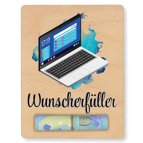 ZUKLA Verpackung für Geldgeschenk Laptop - 13 x 10 cm - Spardose Computer Zubehör Geschenk - Computer Geschenke - PC Geschenke - Laptop Fan - Handmade