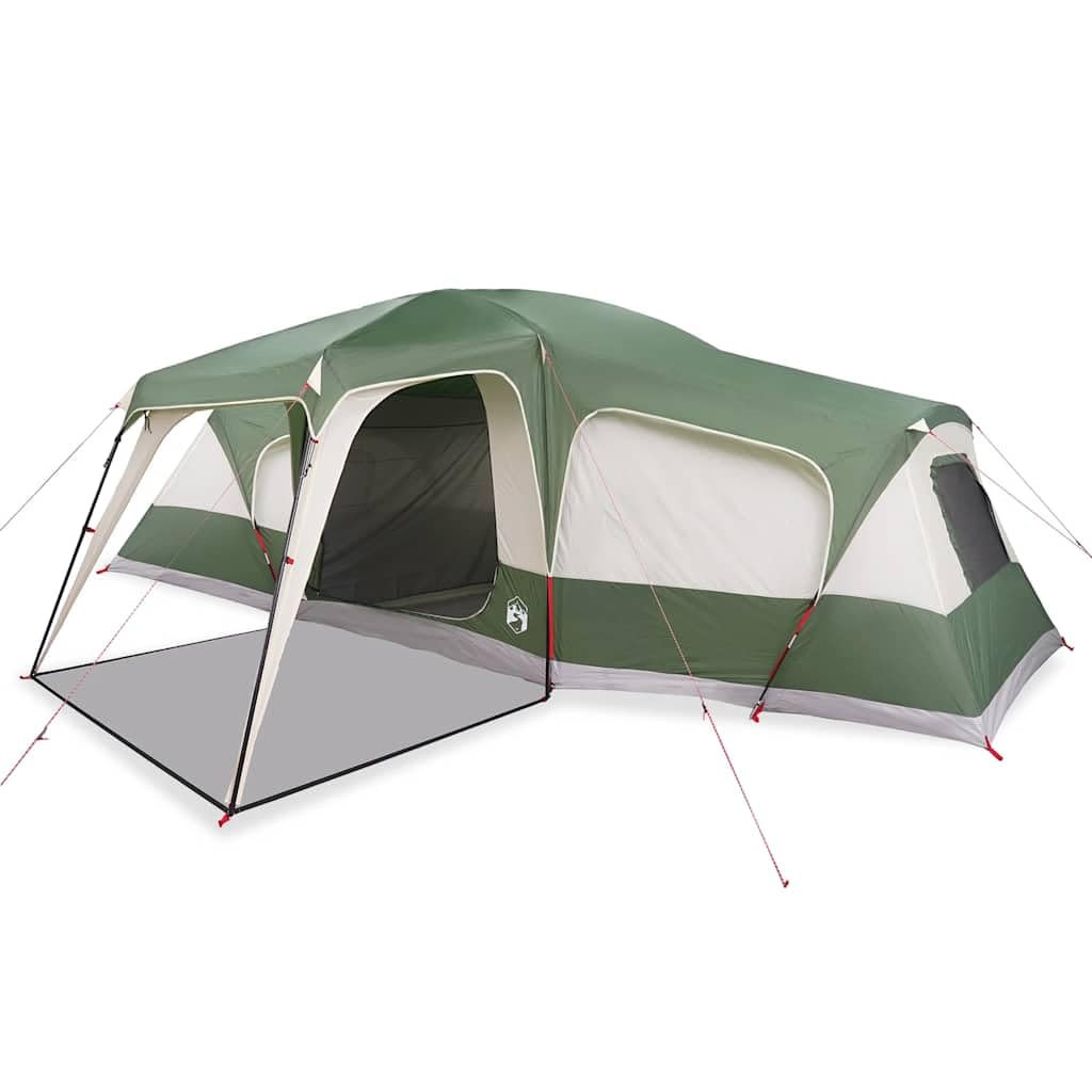 Gecheer Tenda da Campeggio Familiare a Cupola 9 Posti, Impermeabile con Parapioggia Staccabile, E-Port e 3 Camere, Poliestere 185T PU, Tenda da Esterno per Famiglie e Gruppi