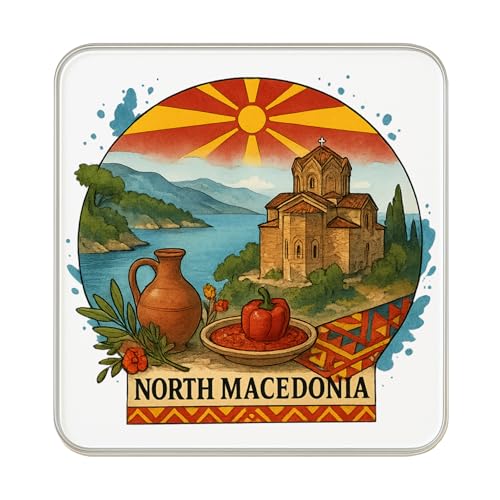 Aimant de réfrigérateur Macédoine du Nord | Souvenir de voyage Cadeau de collection