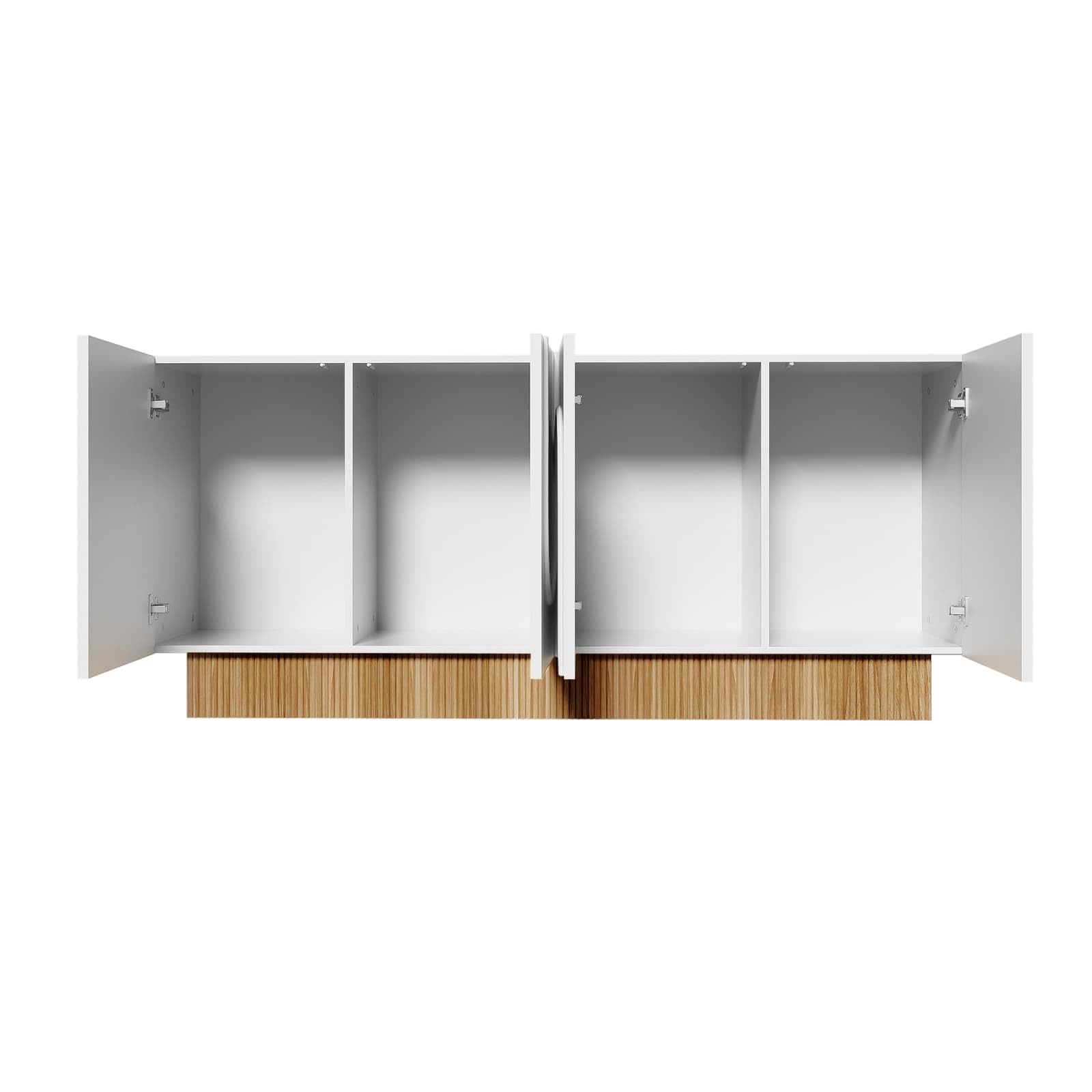 Buffet à 4 Portes avec Motif en U, Espace de Rangement, 160cm Sideboard avec Base Aspect Bois, Meuble de Rangement pour Salon, Salle à Manger ou entrée