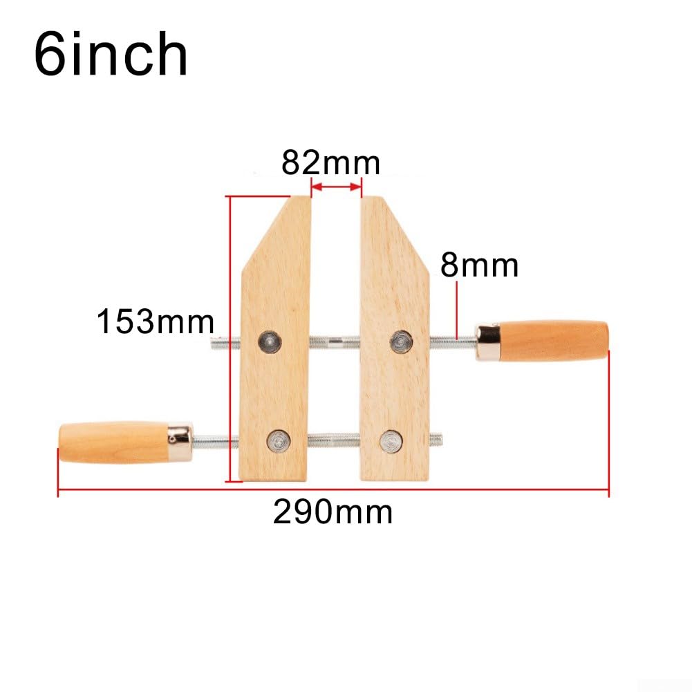 Pince à vis manuelle en bois, collier de serrage réglable avec viroles en acier pour une variété de projets de travail du bois (15,2 cm)