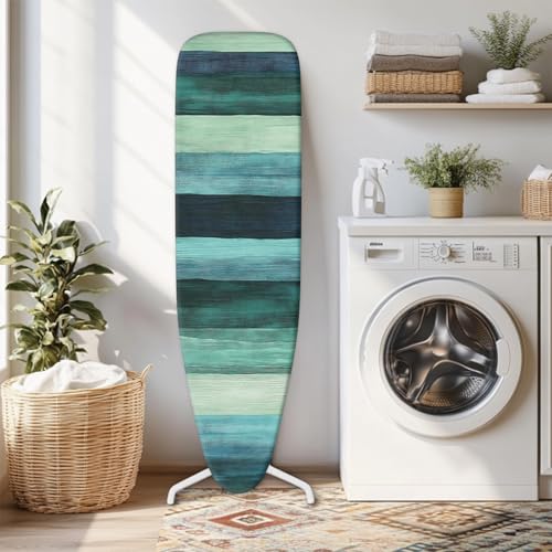 Image of Ironing Board Cover 15x54 Inch- Standard Cotton Cover with Strong Elastic Edge & Stain Resistant Surface (Stripe, 15 inch x 54 inch)