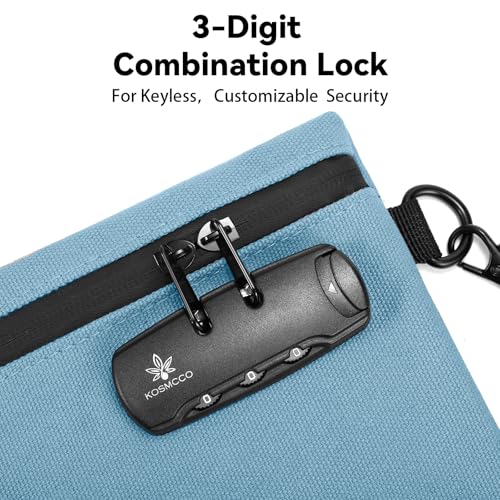 Image of KOSMCCO Money Bag with Lock, 11.8 x 7.9 Inches Durable Canvas Cash Bag Bank Bag for Cash