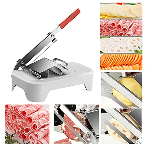 Rooyar Manual Meat Slicer, Stainless Steel, Adjustable 0.25-25mm Thickness, Easy to Clean, Labor-Saving, For Home Use