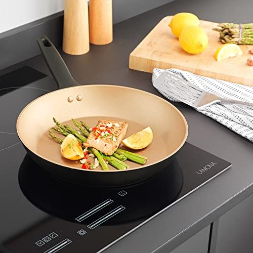 Russell Hobbs RH01667BEU7 Opulence Collection Non-Stick Fry Pan, 28 cm, Suitable For All Hobs Including Induction, Dishwasher Safe, PFOA Free, Black and Gold, Aluminium, Stir-fry, Omelettes, Pancakes