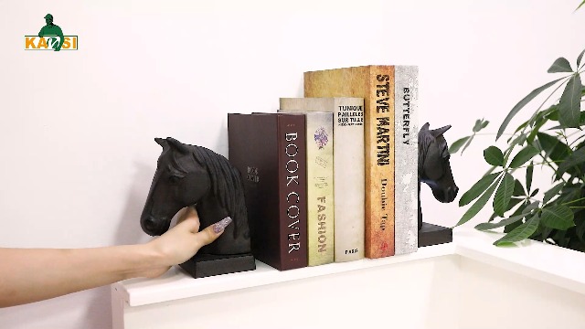 LONGRUN Horse Decorative Bookend, Unique Cast Iron Decor Book Ends