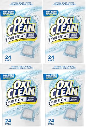 Image of OxiClean White Revive Laundry Whitener and Stain Remover Power Paks,24 Count (Pack of 4)