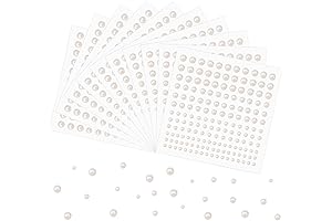 1650 Pcs Self Adhesive Pearl Stickers for Crafts, Hair Face Makeup Nail Cell