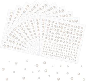 Prudiut 1650 Pcs Self-Adhesive Pearl Stickers – Clean & Versatile Style