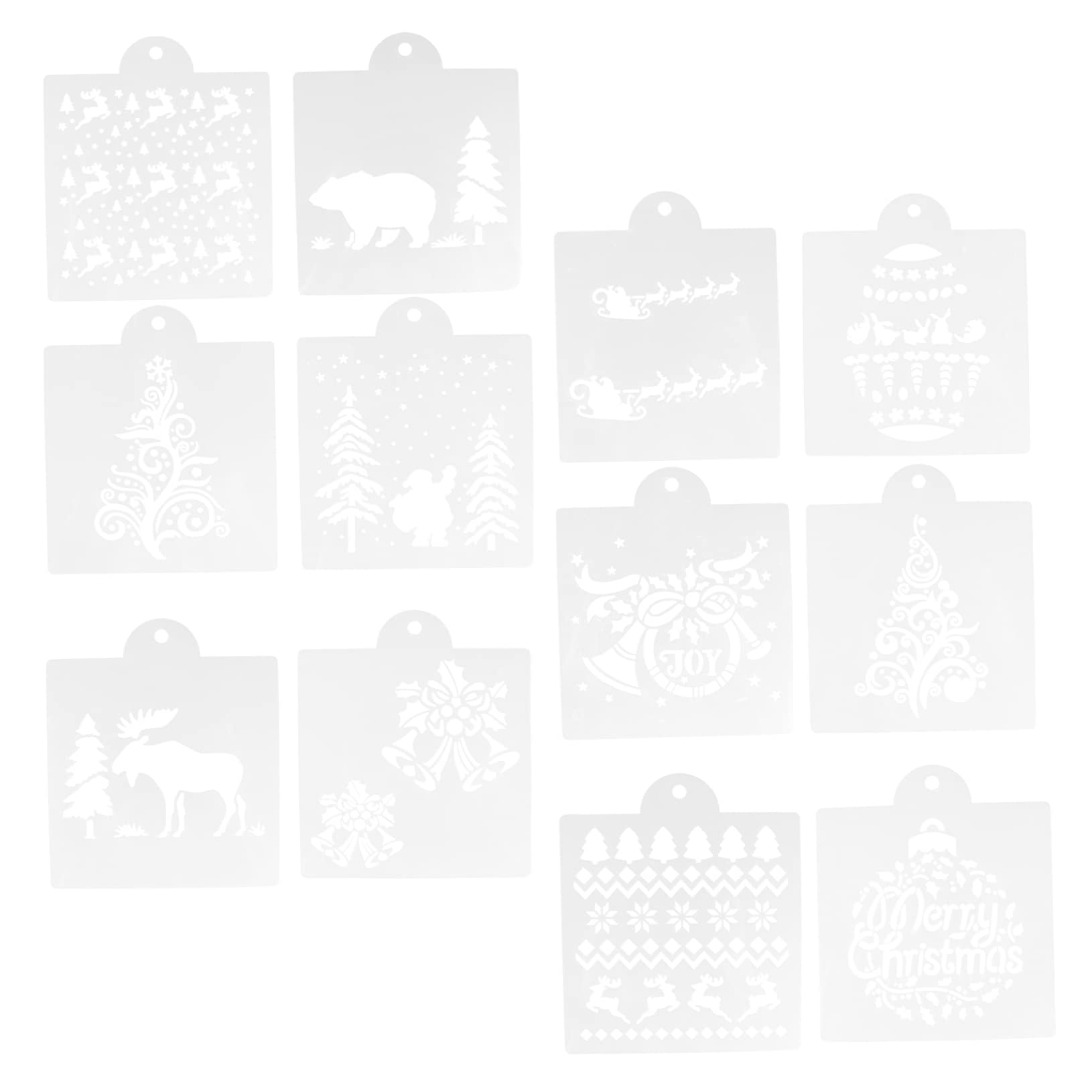 OUNONA 36piezas Plantillas De Estencil Para Decoración De Pasteles De Navidad De Moldes De Embossing Para Diseño Para Crear Festivas Delicias