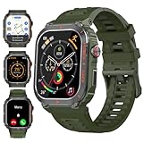 Military Smart Watch with GPS and Map(Answer/Make Call), Smartwatches with Health Monitor, Compass/Altitude/Air Pressure,100+ Sport Modes, Fitness Tracker for Android/iPhone (with GPS+Map, Green)