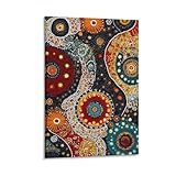 Aboriginal Dot Art lebendige indigene Stammeswandkunst, Gemälde, Leinwanddrucke, Poster, Kunstwerk für Wohnzimmer, Schlafzimmer, Badezimmer, Büro, Heimdekoration, 40 x 60 cm