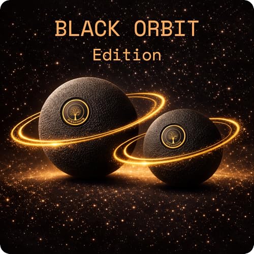 M.S.Lemberg® Faszienball 2er Set [6cm & 8cm]- Massageball für gezielte Selbstmassage der Faszien - Fuß, Rücken, Nacken, Schultern, Beine - Faszienkugel Massage Ball klein - Black Orbit Edition 6