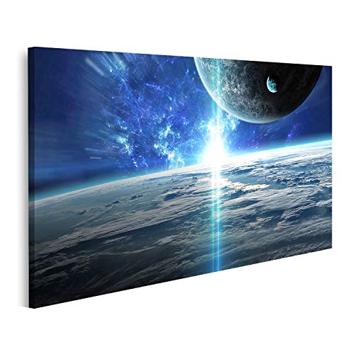 Cuadro en Lienzo La Escena del Universo con Planetas, Estrellas y Galaxias en el Espacio Muestra la Belleza de la exploración Espacial Cuadros Modernos Decoracion Impresión Salon