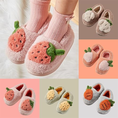 Bedroom Slippers for Kids Cotton Fuzzy Slippers Girls Boys Fruit Slippers Memory Foam House Slippers Toddler Shoes3