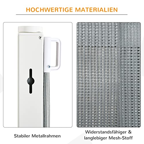 PawHut Hunde Türschutzgitter Treppenschutzgitter Treppenschutz Sicherheitstrennwand Trennwand Türschutz Treppenschutzgitter ausziehbar treppenschutzrollo Rollo Einrollbar PVC Grau 115 x 82,5 cm
