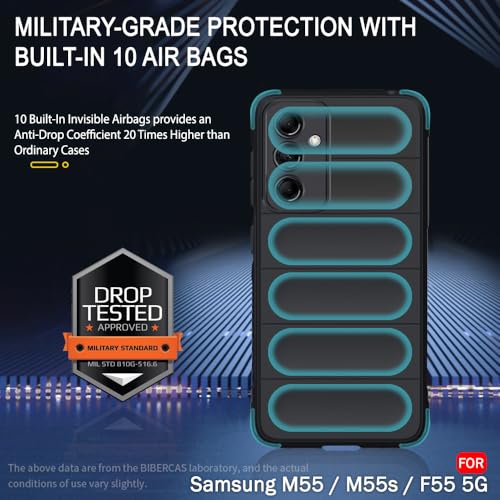 Image of TheGiftKart Liquid Silicon Back Cover Case for Samsung Galaxy M55 / M55s / F55 5G | Shockproof Military Grade Protection | Micro-Fibre Cloth On Inner Side | Built-in Anti-Slip Grip Cover (TPU, Black)