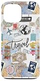 Travel Vacation Explorer Map Collage Wanderlust Aesthetic Case for iPhone 13 Pro Max