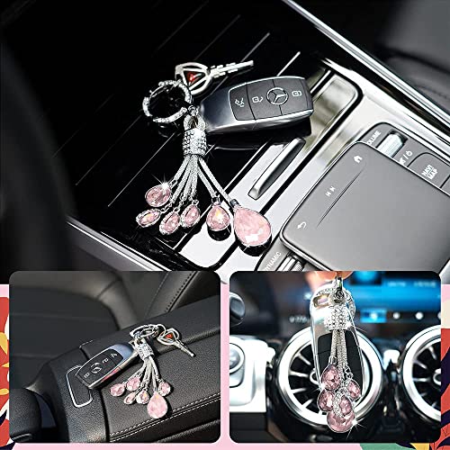 Bling Crystal Car Keychain For Women, Keychain Accessories With Rhinestones, Fashionable Car Key Chain For Car Keys Fit Bmw Honda Audi Lexus Ford Mercedes Benz Nissan Cadillac Toyota (2 Pink) #TOP3