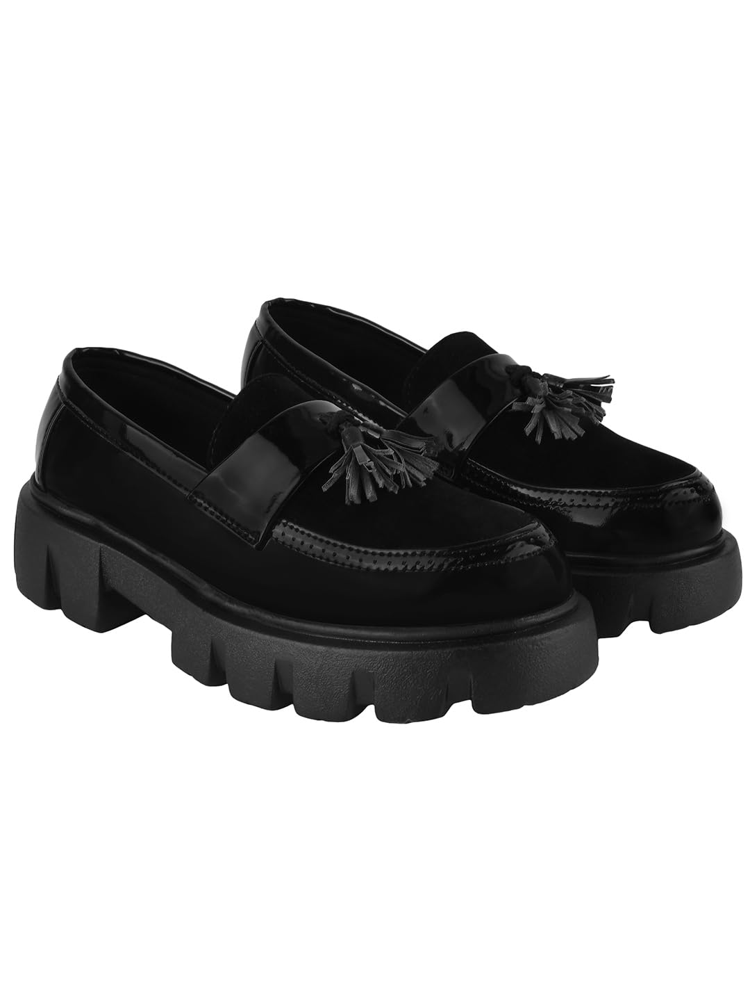 Shoetopia Lace Decor Black Loafers for Women & Girls /UK5 (B0C8D6NWVC) Amazon Price History, Amazon Price Tracker